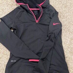 Nike Black Youth Large Pink Dri-FIT Hoodie